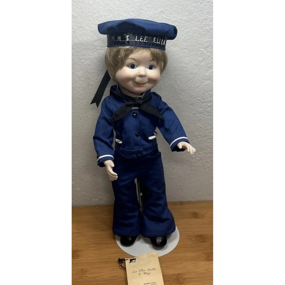 Vintage Little Boy in Sailor Suit All Porcelain Artist Doll 14